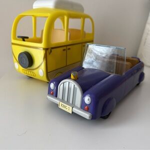 Peppa Pig Yellow Beach Campervan Bus and Purple Convertible Set